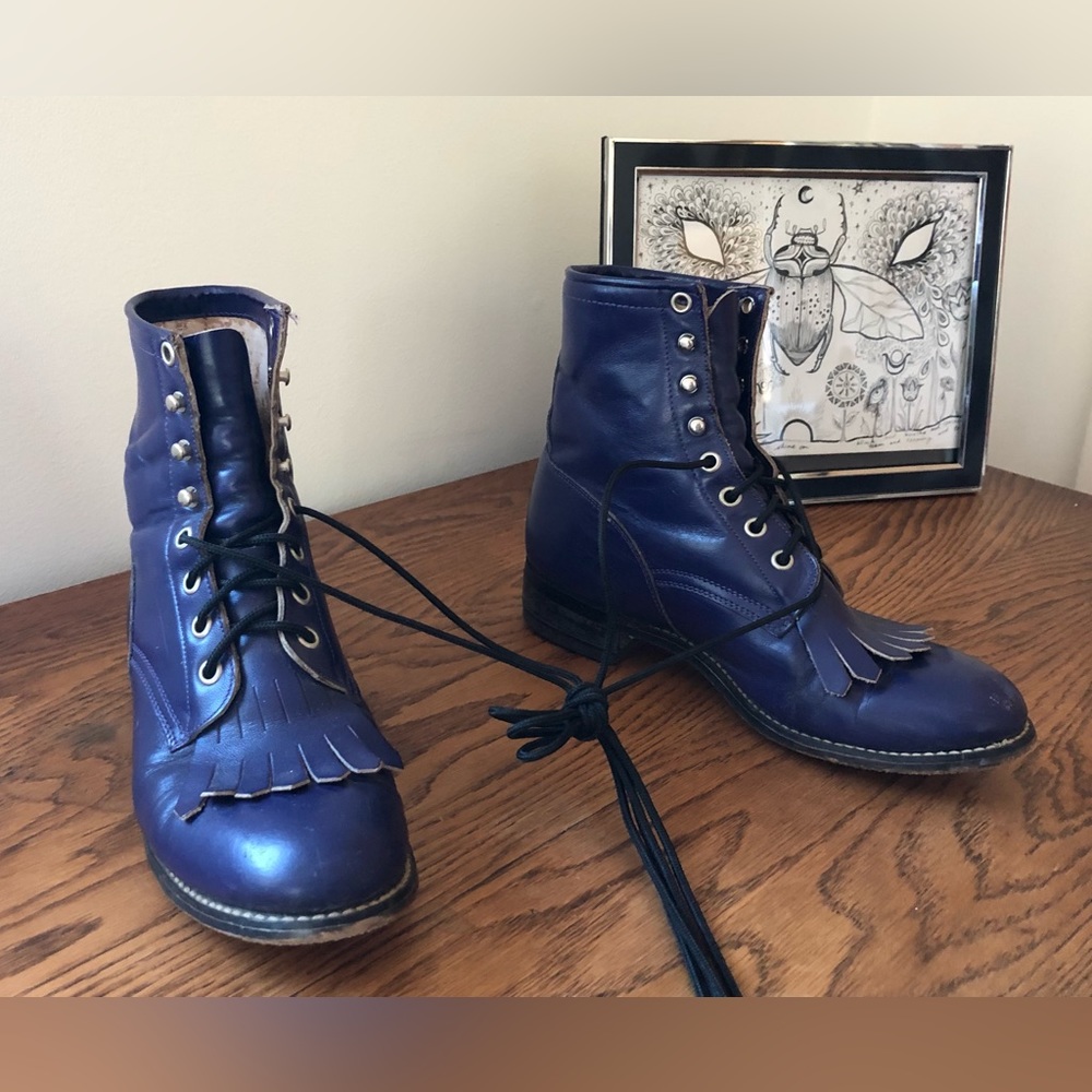 Vintage purple Justin Roper boots
